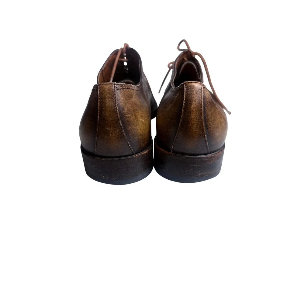 Salvatore Ferragamo Oxford Shoes Mens 11 2E Brown Leather Cap Toe Brogue Italy